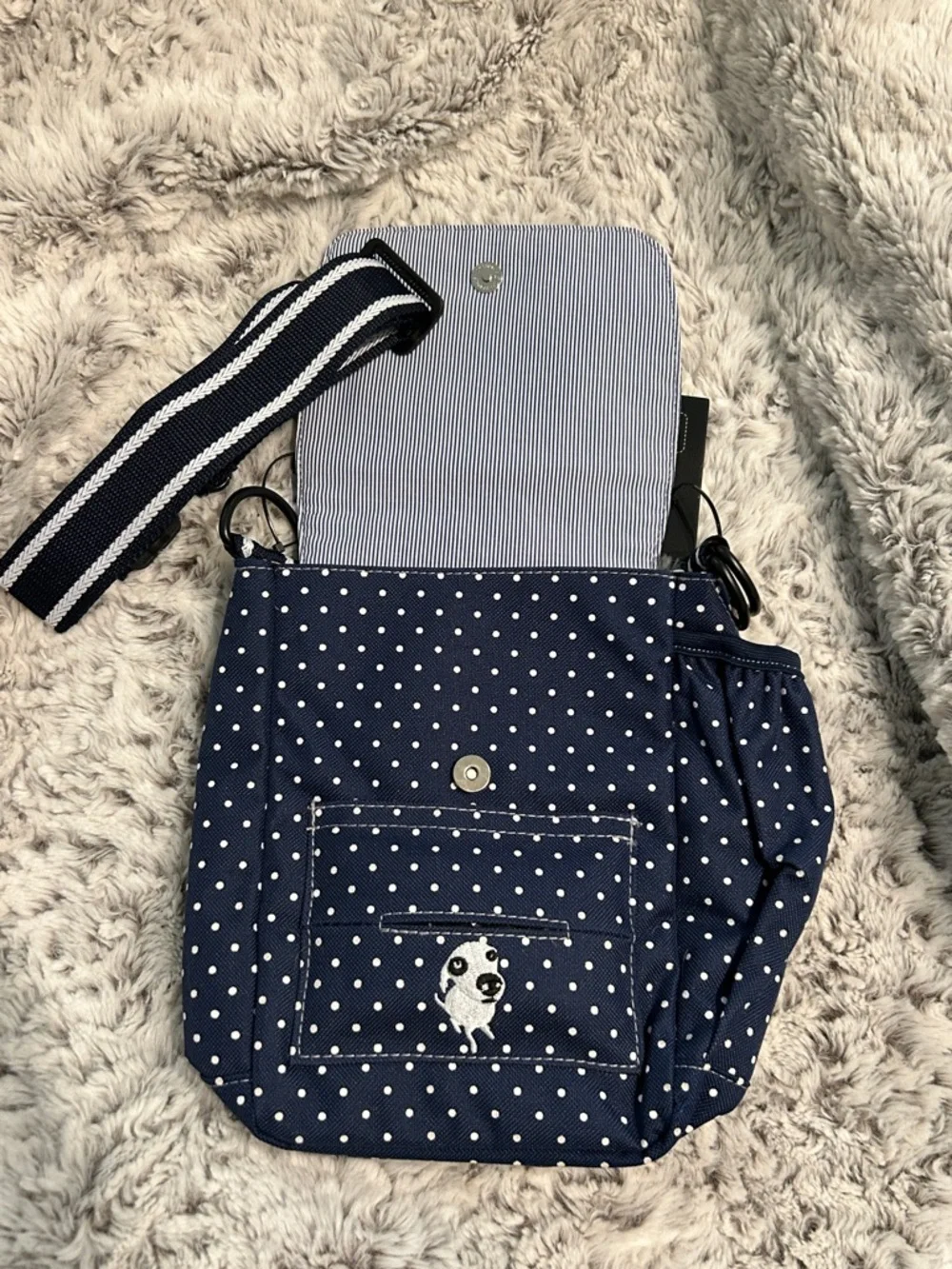 DOOG Walkie Bag - Navy Polka Dot